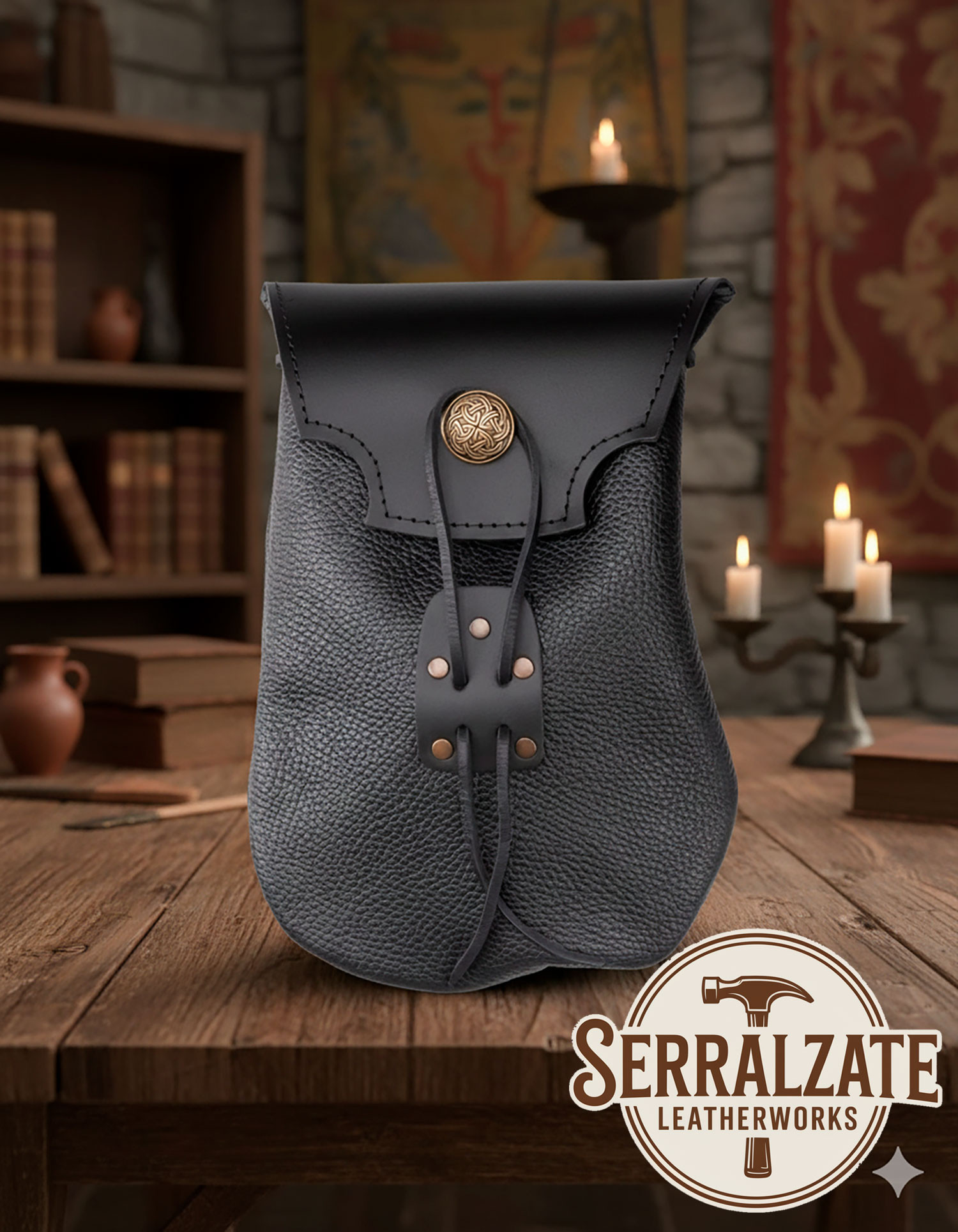 Borsa guerriero nodi celtici - Nera