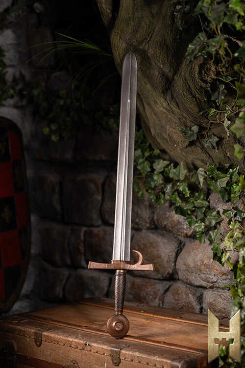 Spada medievale per LARP modello Milanese, finitura in ottone (91 cm).