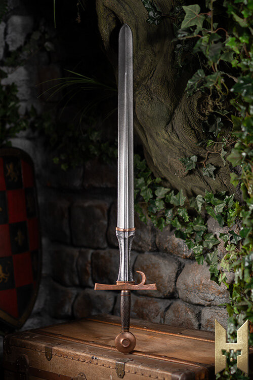 Spada medievale per LARP modello Milanese, finitura in ottone (109 cm.)