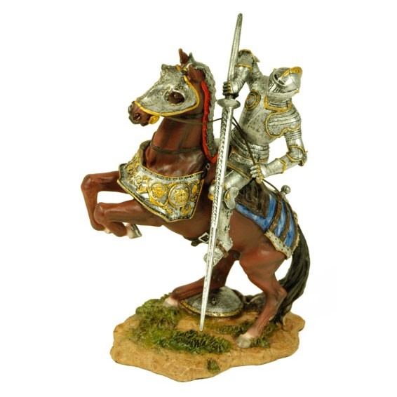 Figura cavaliere medievale dipinta