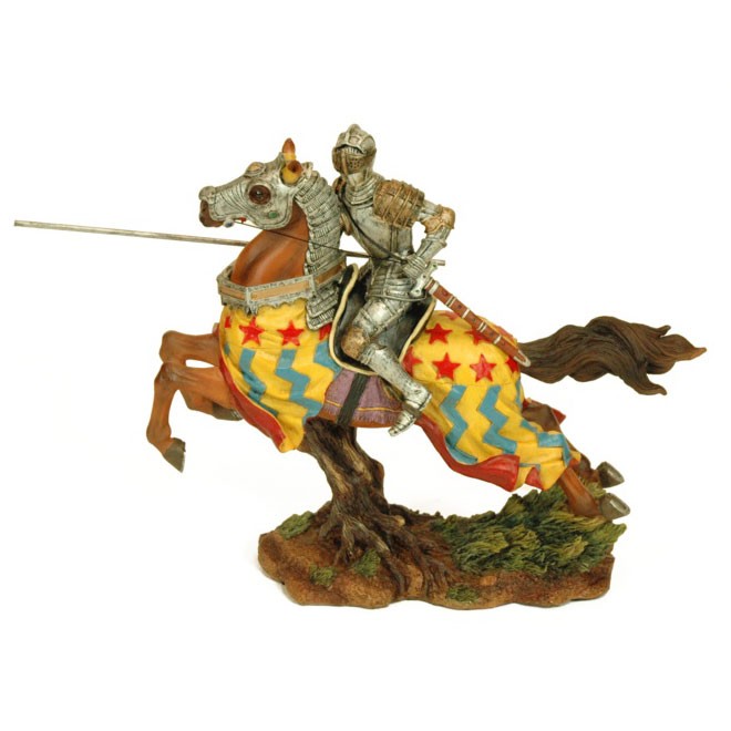 Figura cavaliere medievale a cavallo