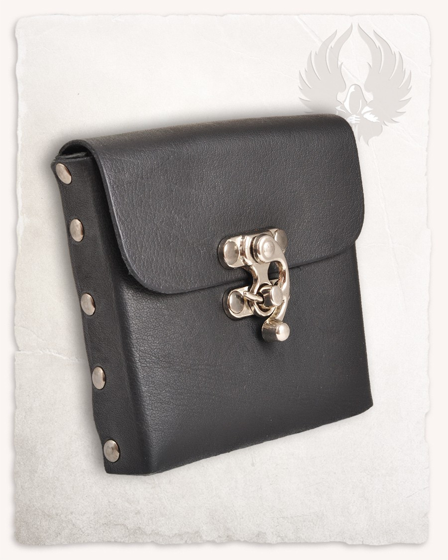 Borsa medievale in pelle modello Gero, colore nero