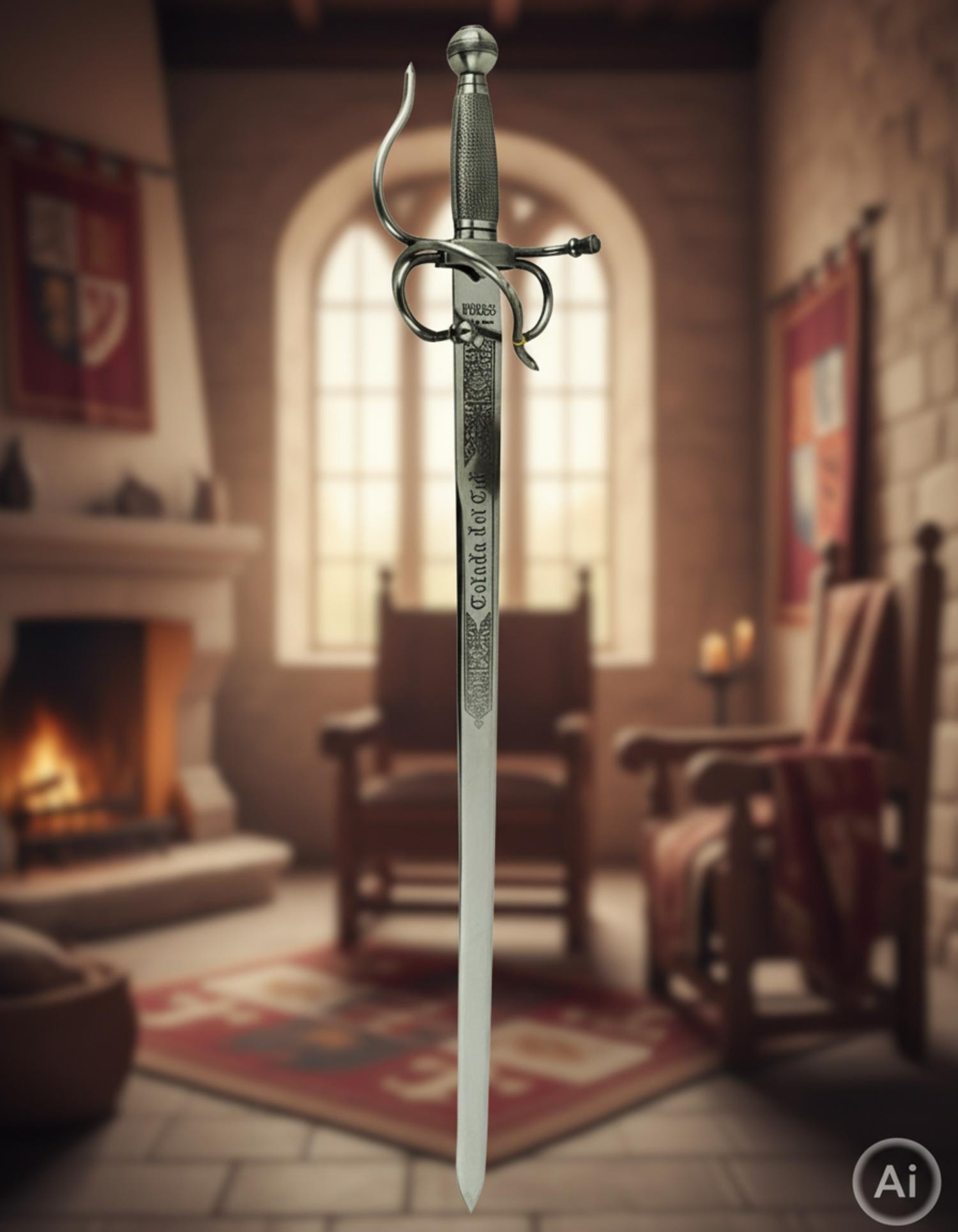 Spada Colada del Cid: Replica di Toledo con Finiture di Lusso