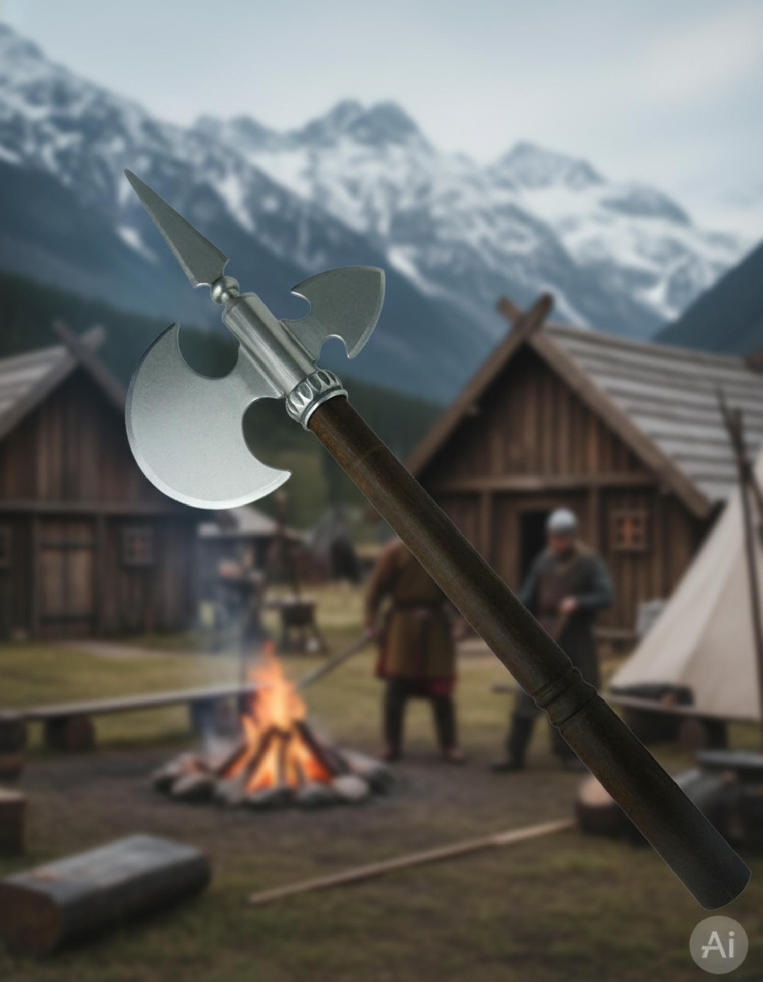 Ascia medievale rustica, 61 cm.