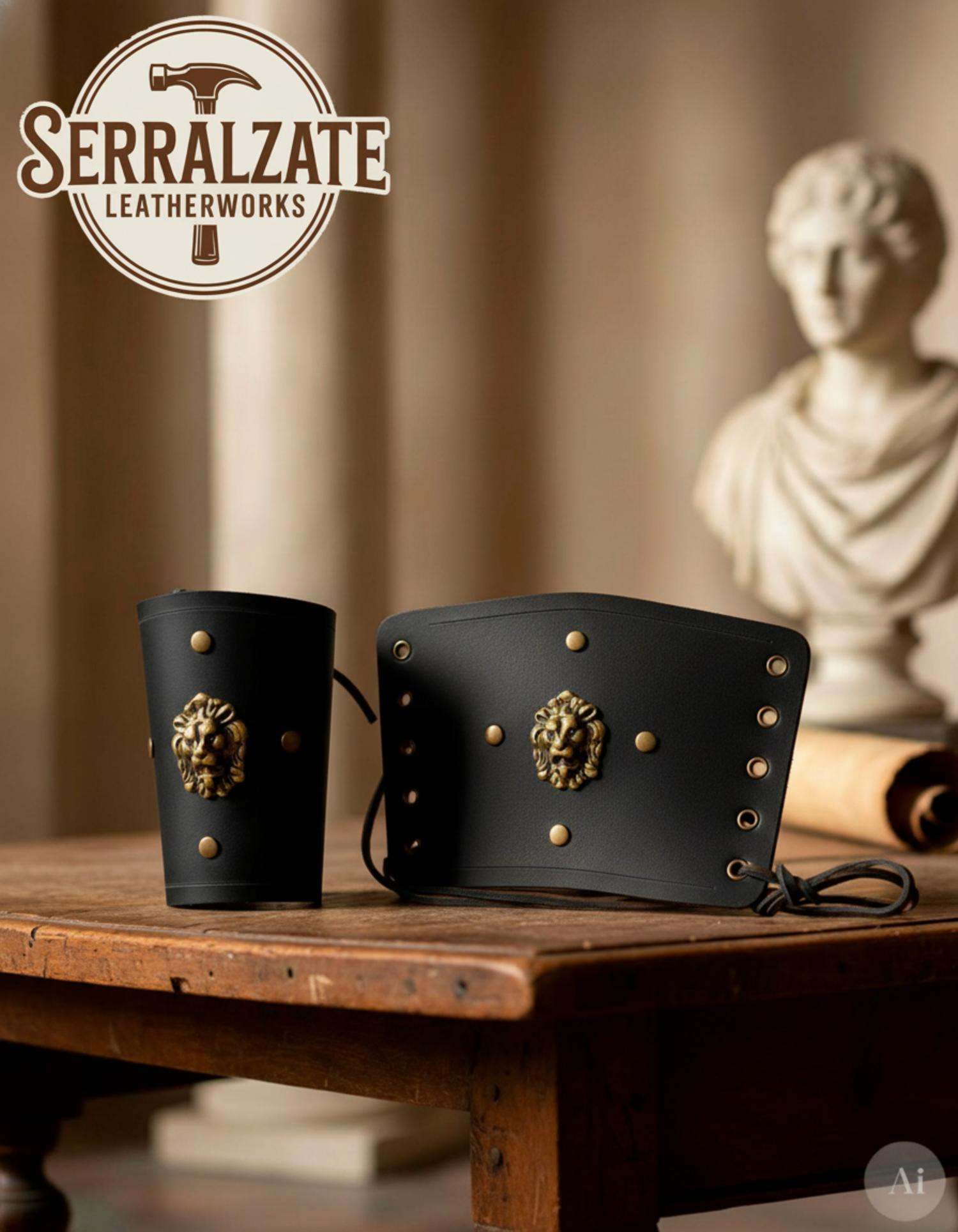 Bracciali Leone legionario romano, neri