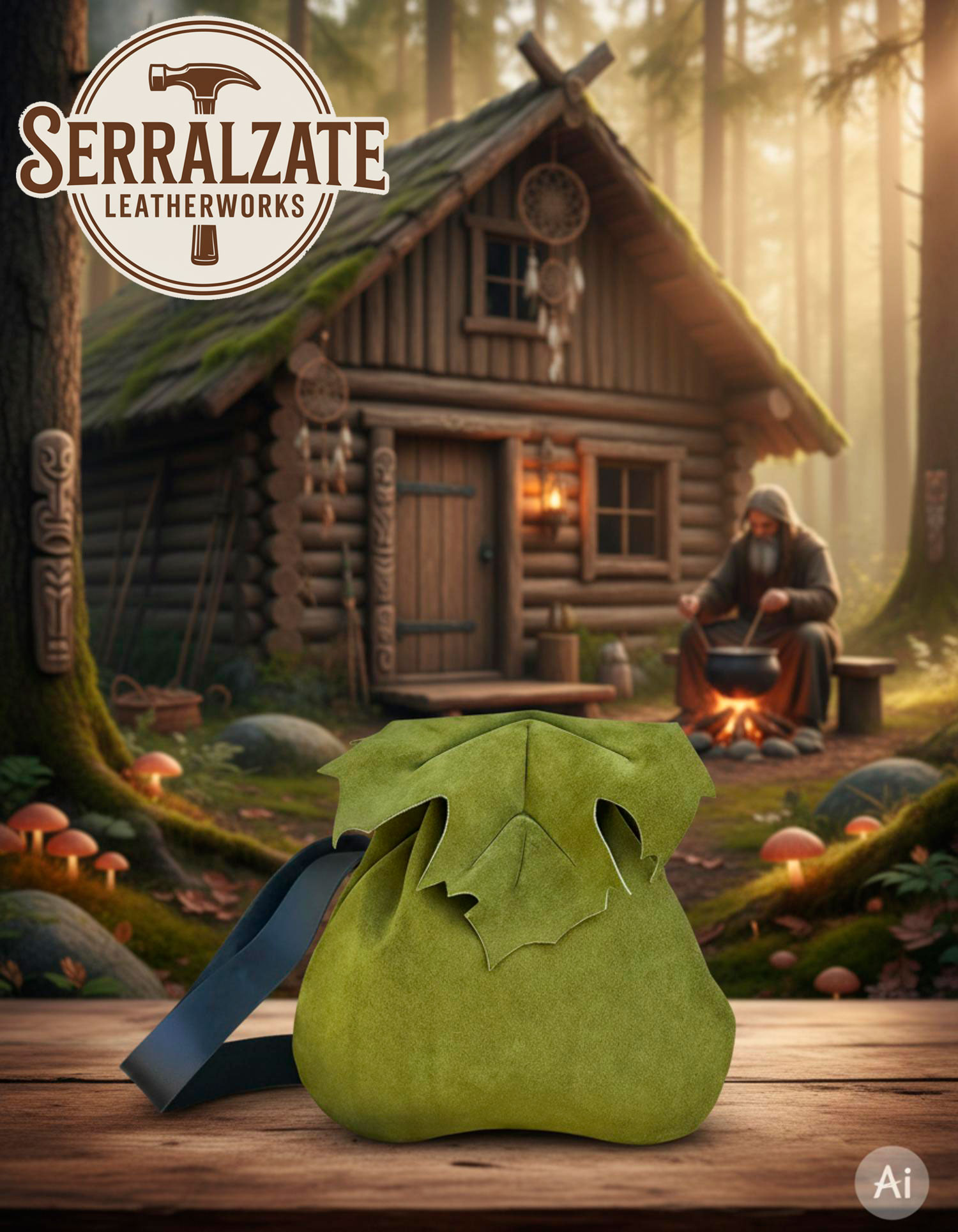 Borsa Elara, la custode della flora, pelle verde