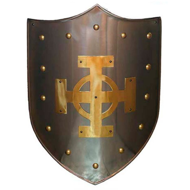 Scudo Croce Celtica in ottone placcato