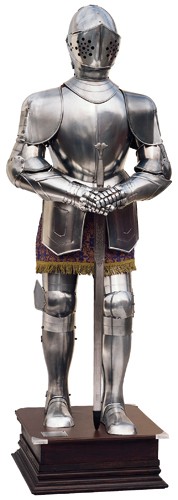 Armatura naturale d'argento con spada