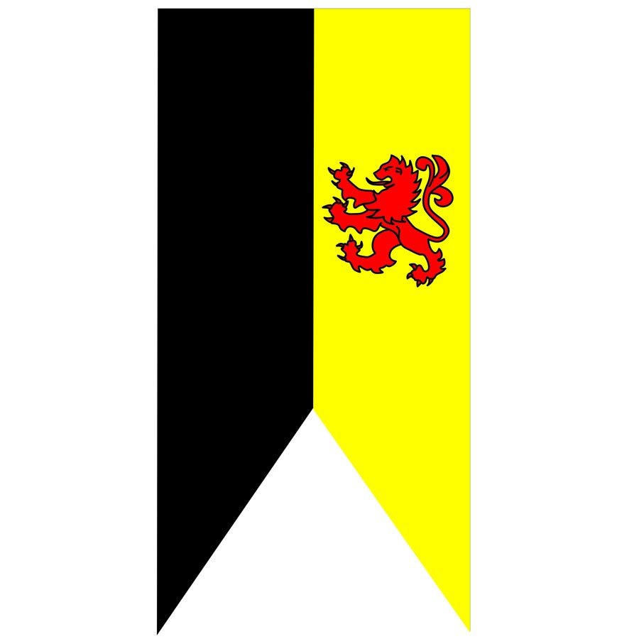 Banner medievale Bicolor Lion Rampant