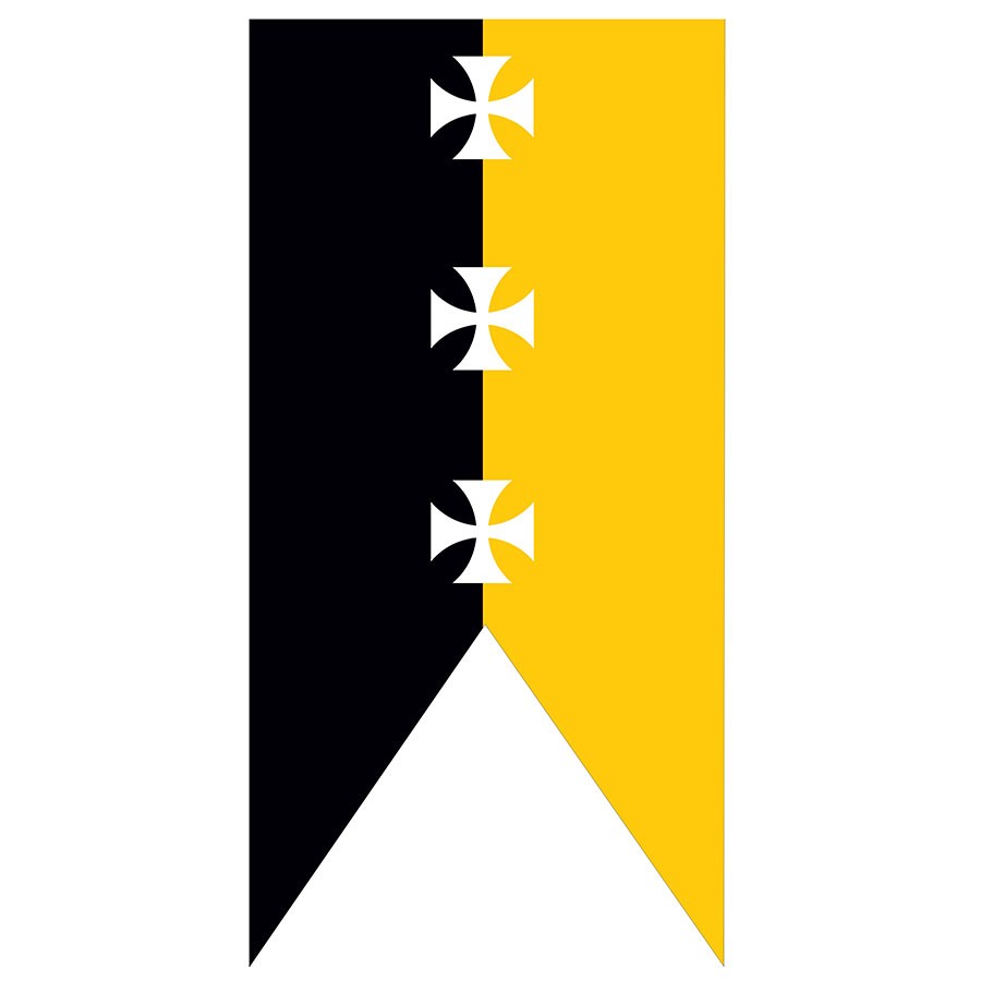 Traverse medievali di templari di colore giallo-nero
