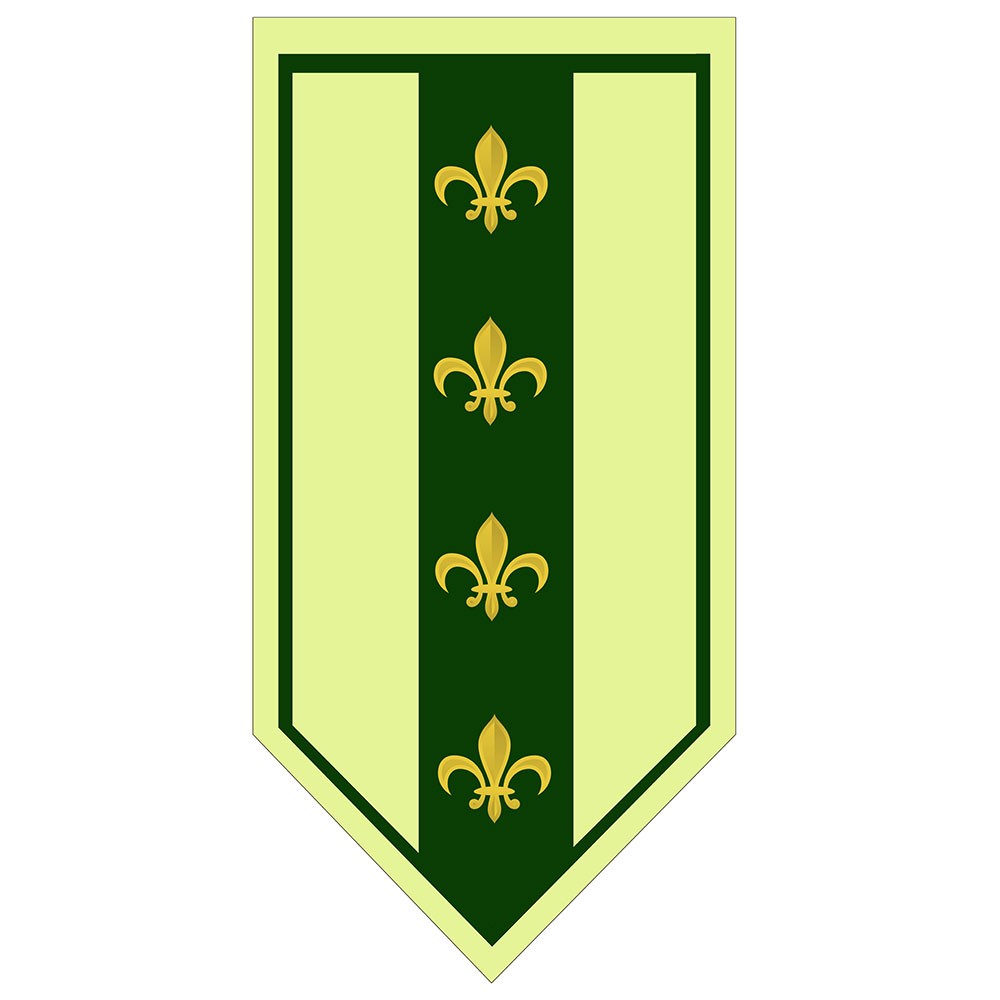 Stendardo medievale Fleur de Lis verde