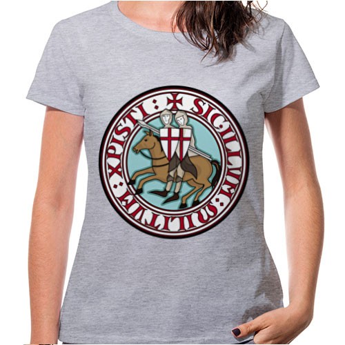 T-shirt Donna Grigio Cavalieri Templari, manica corta