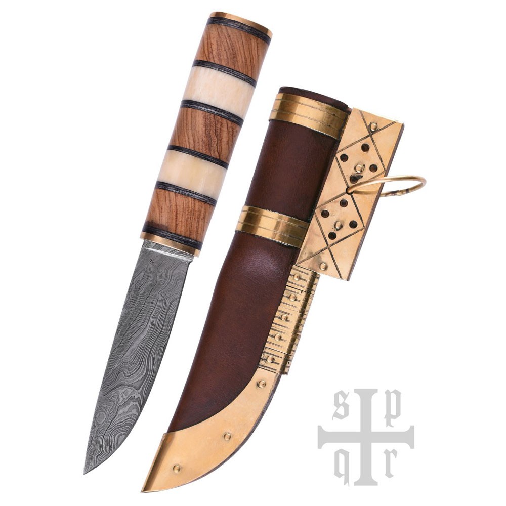 Coltello Vichingo Seax, Acciaio Damasco