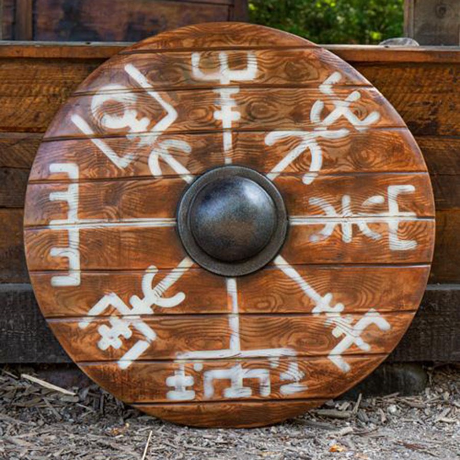 Scudo vichingo Vegvisir Iarla in lattice, 80 cm.
