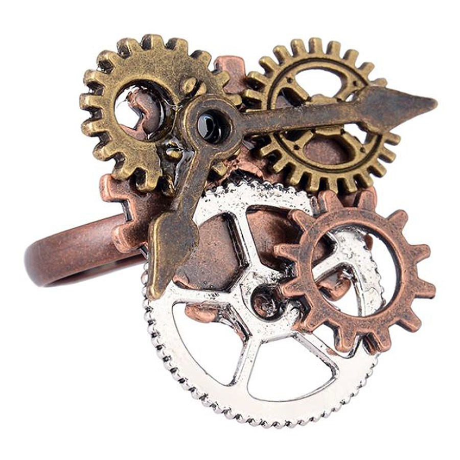 Anello regolabile SteamPunk Gears Clock
