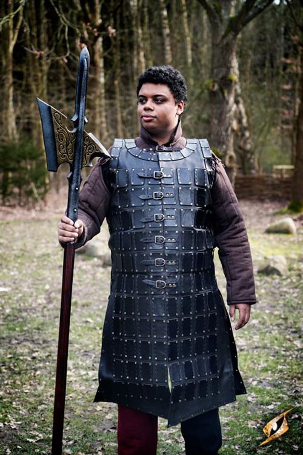 Lungo brigantino medievale in pelle