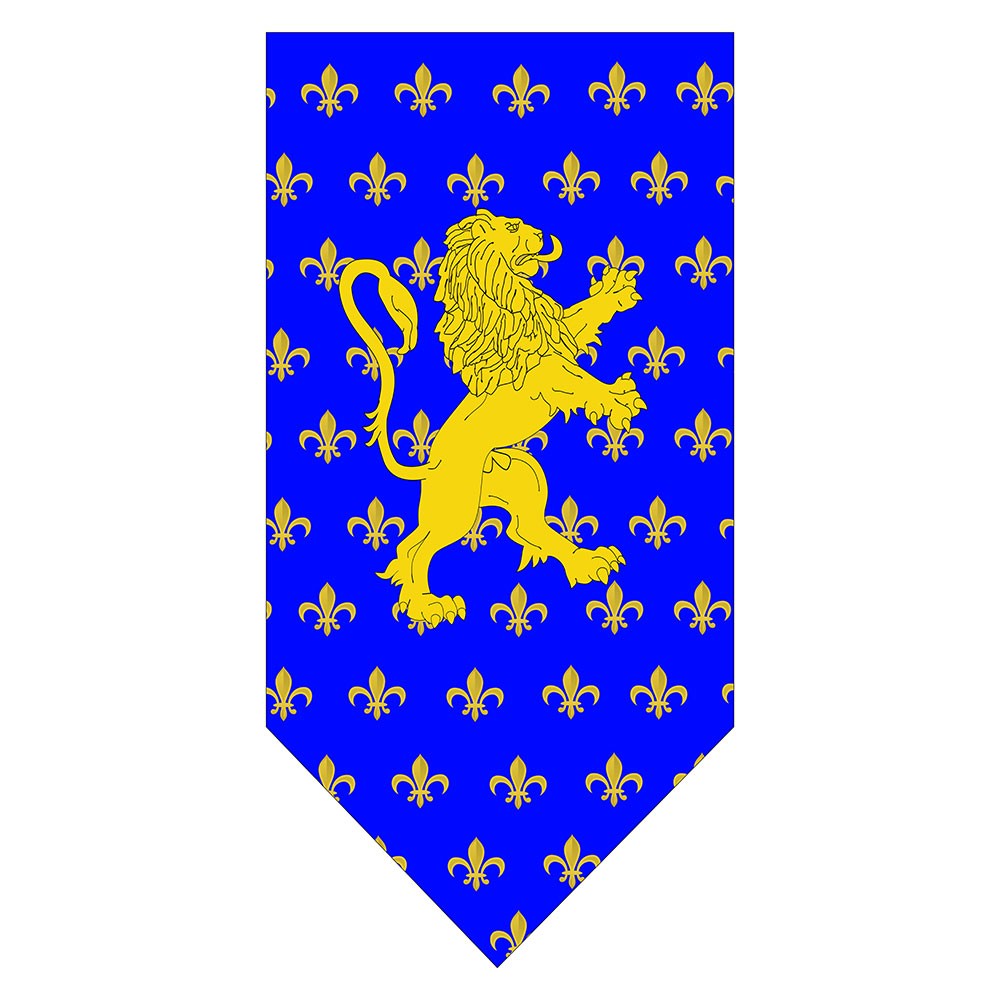 Standard Medievale Leone Rampante sfondo Fiore del Lys