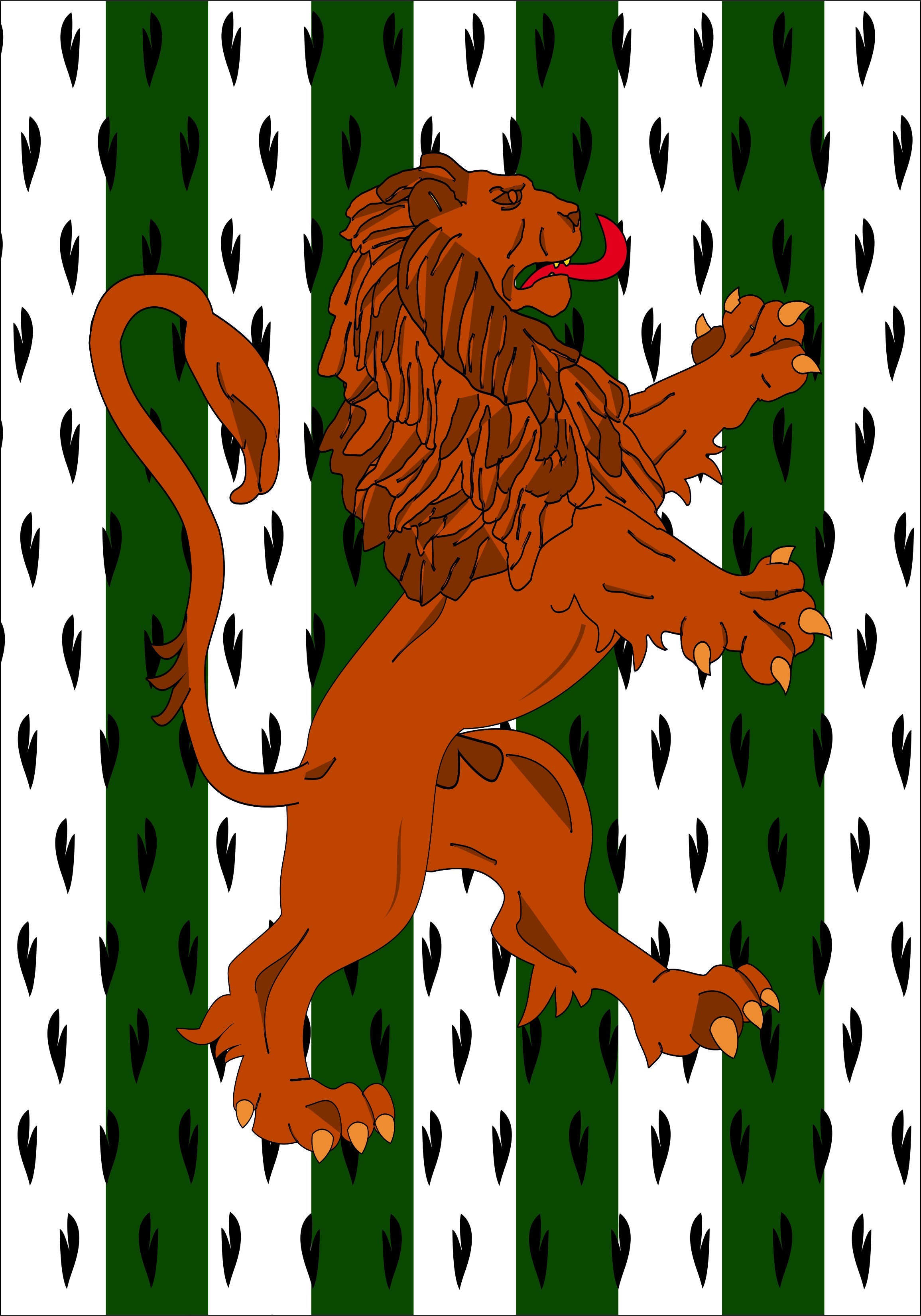 Standard Medievale Leone Rampante fondo wild