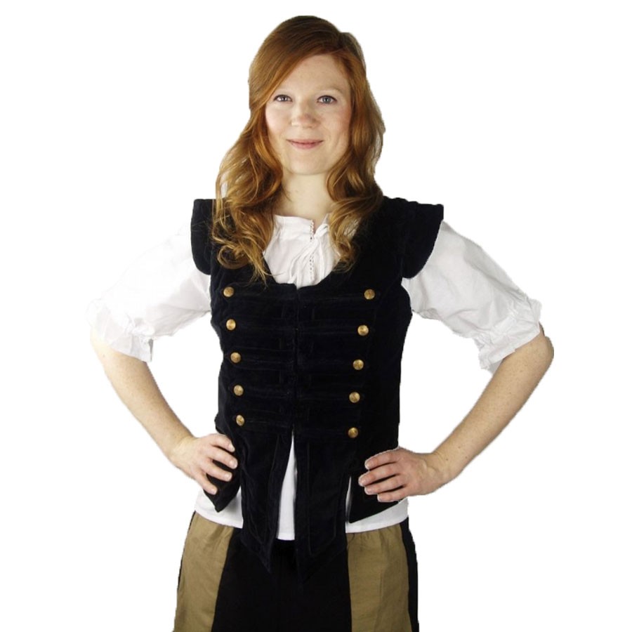 Gilet da pirata Captain Adaliz, nero