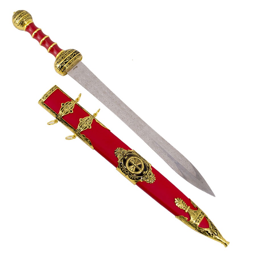 Spatha cavalleria romana con guaina rossa