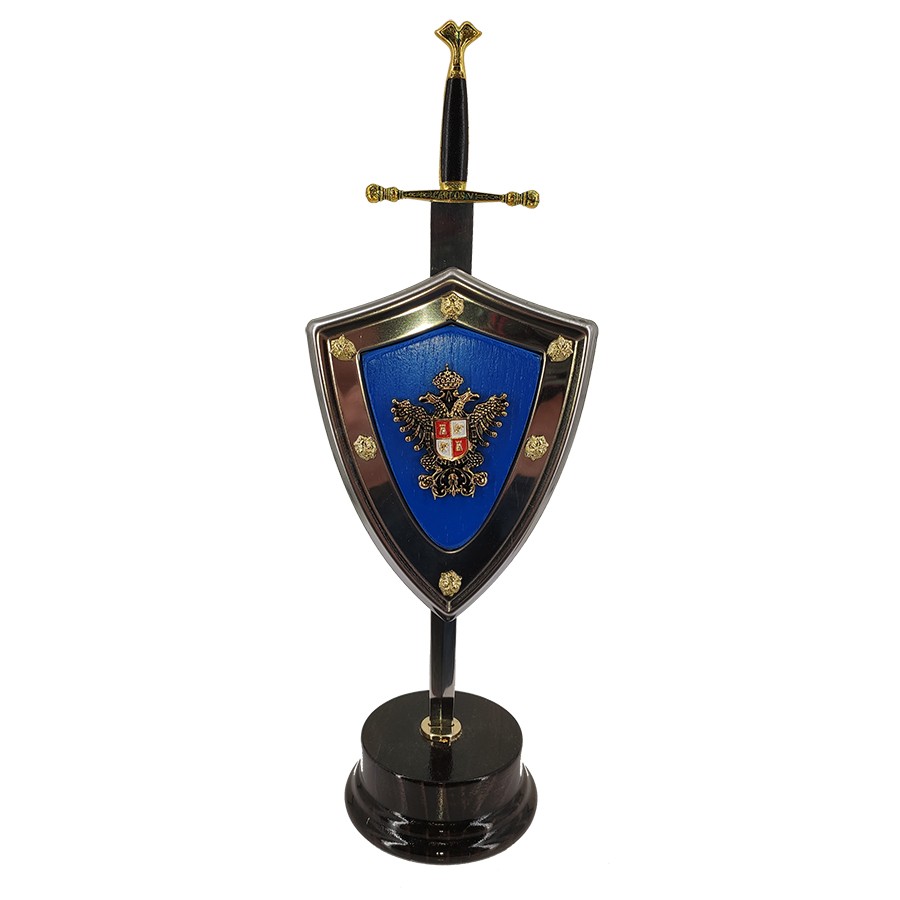 Set Carlos V, tagliacarte con scudo e supporto