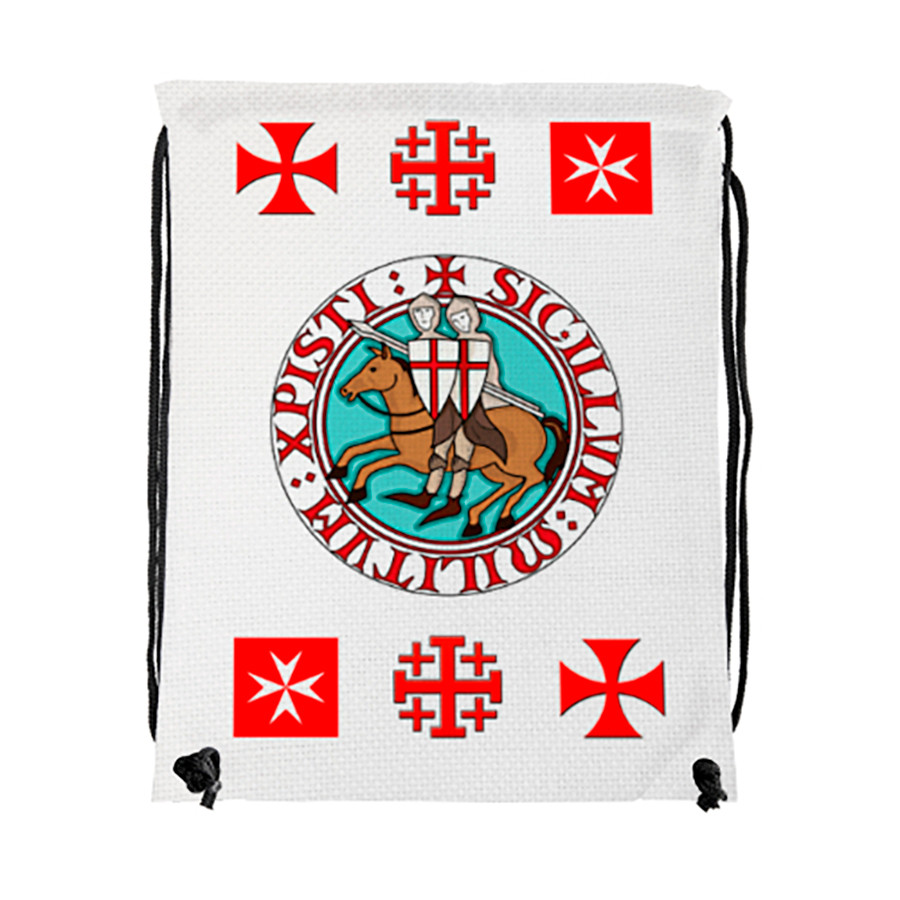Zaino con coulisse Cavalieri Templari Croci (34x42 cm.)