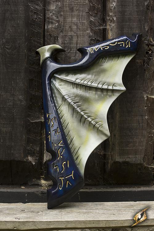 Scudo Ali degli Elfi Oscuri Blu/Bianco in lattice, 85x55 cm.