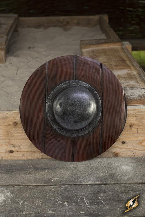 Buckler rotondo, finto legno, per LARP, ø 40 cm.
