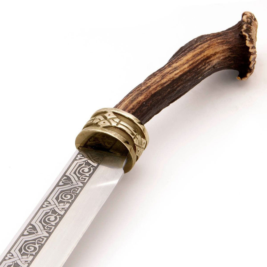 Coltello lungo Viking Seax con incisioni