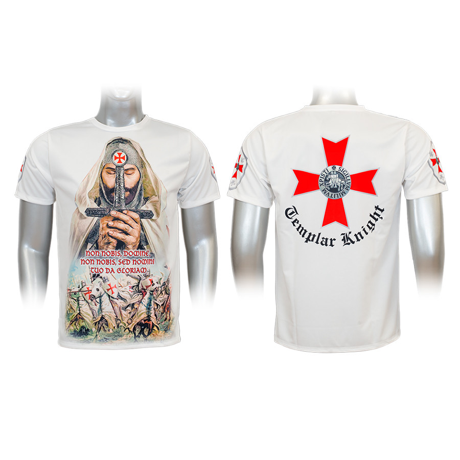 T-shirt a sublimazione bianca Cavalieri Templari
