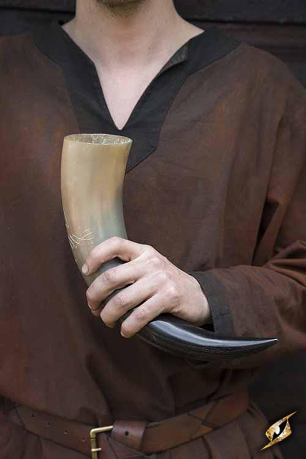 Corno druidico vichingo, finitura trasparente