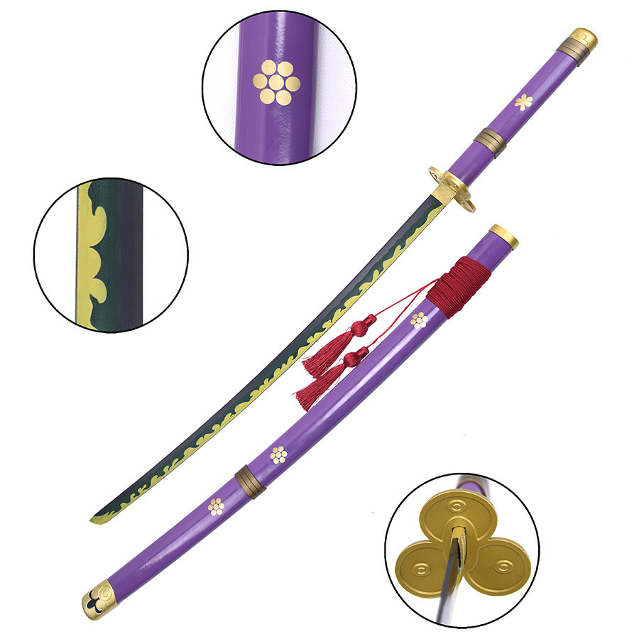 Enma decorativo katana lilla di One Piece, saya in legno