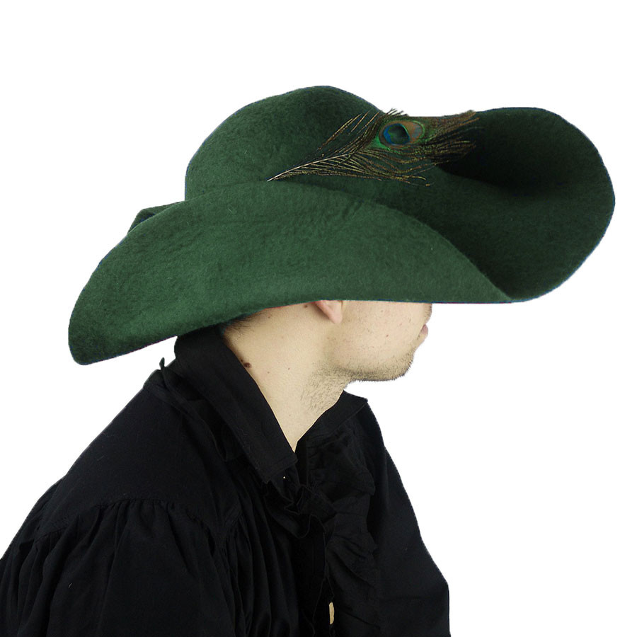 Cappello in feltro di lana verde modello Pieter