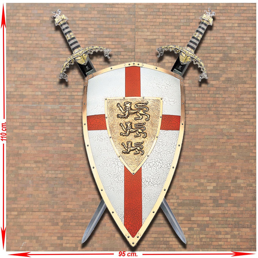 Panoplia di Riccardo Cuor di Leone con scudo e spade