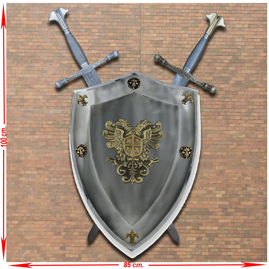 Panoplia rustica di Carlos I di Spagna e V di Germania con Scudo e Spade