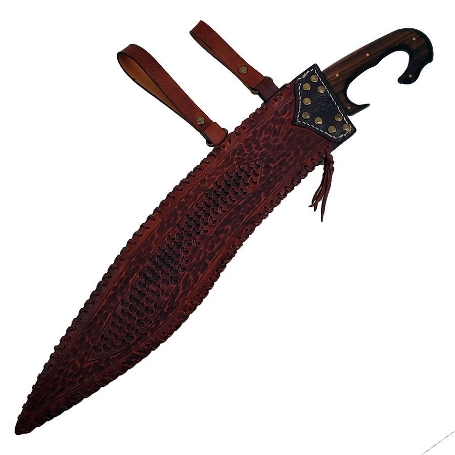 Falcata iberica funzionante fatta a mano con fodero, lama 60 cm.