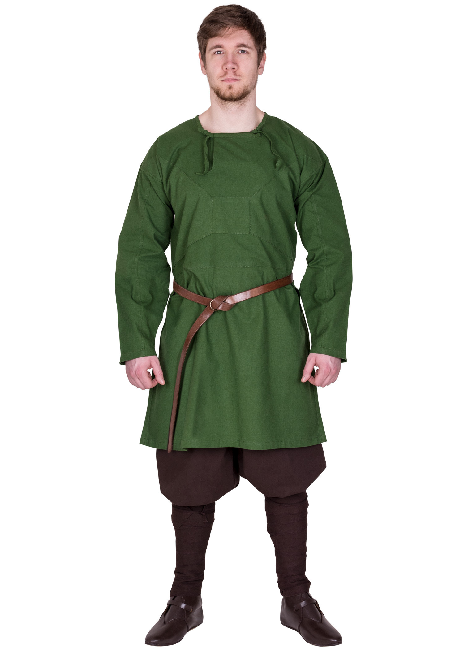 Tunica vichinga a maniche lunghe modello Viborg, verde