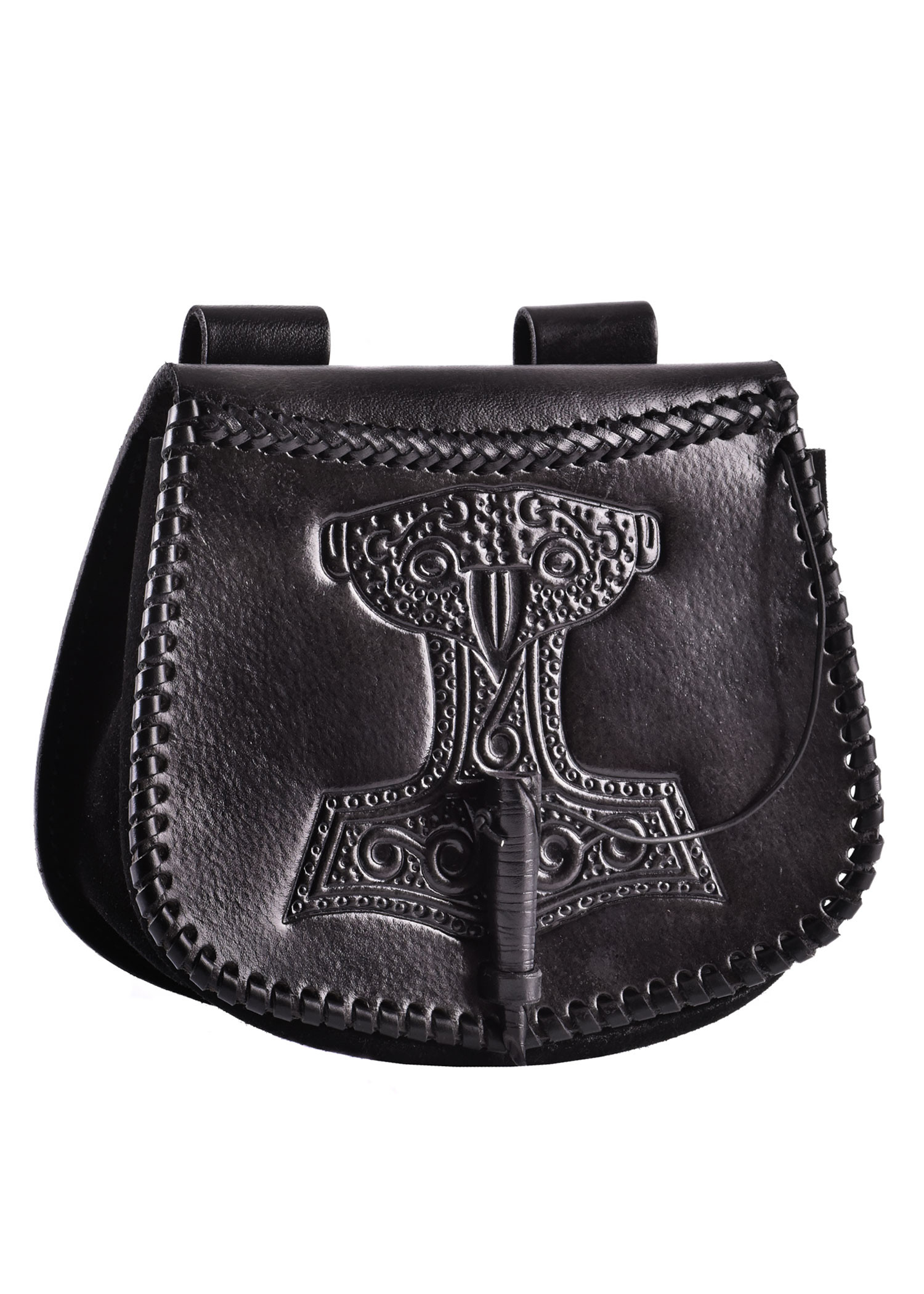 Borsa martello di Thor in pelle nera