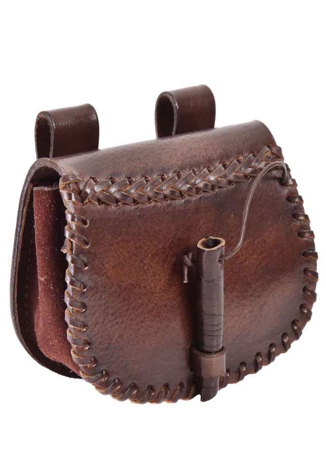 Piccola borsa medievale in pelle, per la cintura