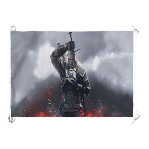 Stendardo-Bandiera Geralt di Rivia, The Witcher III Wildhunt (70x100 cm.)