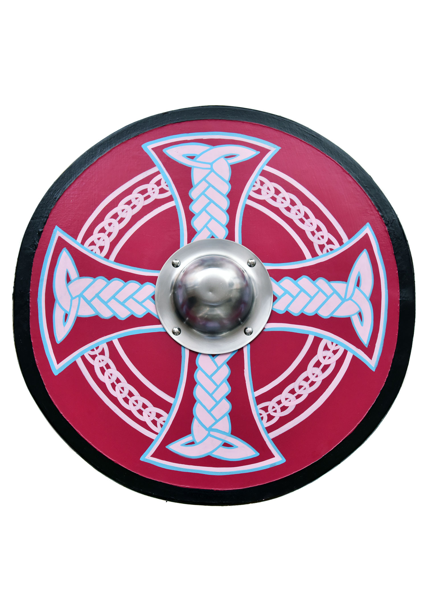 Scudo vichingo dipinto con croce celtica, 61 cm. O