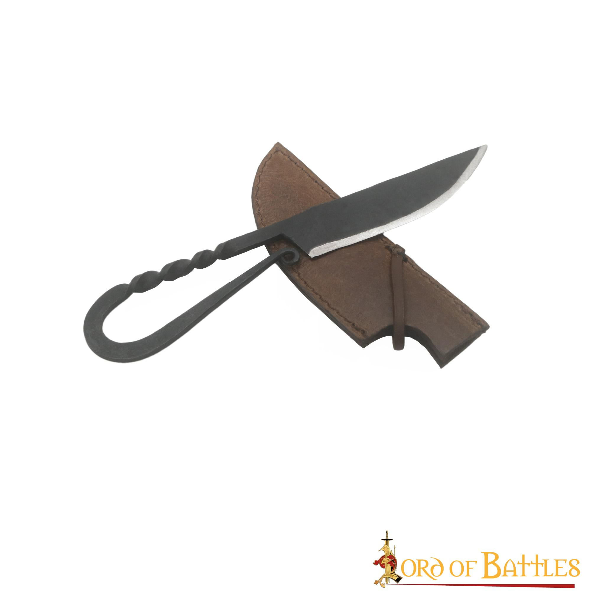 Coltello vichingo in ferro battuto con fodero