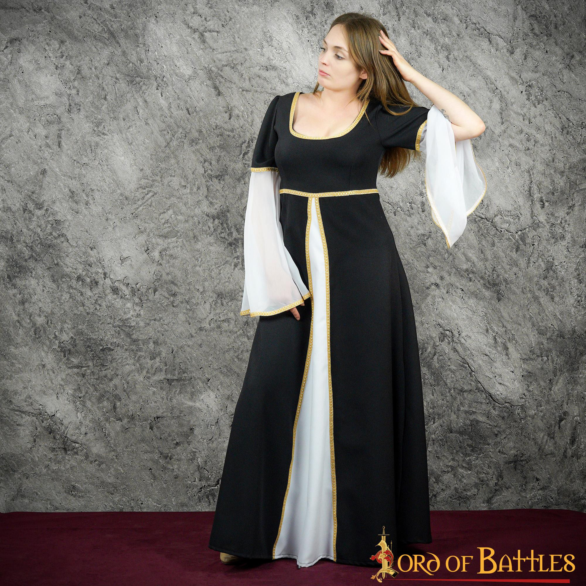 Abito da cortigiana Anne medievale - Nero