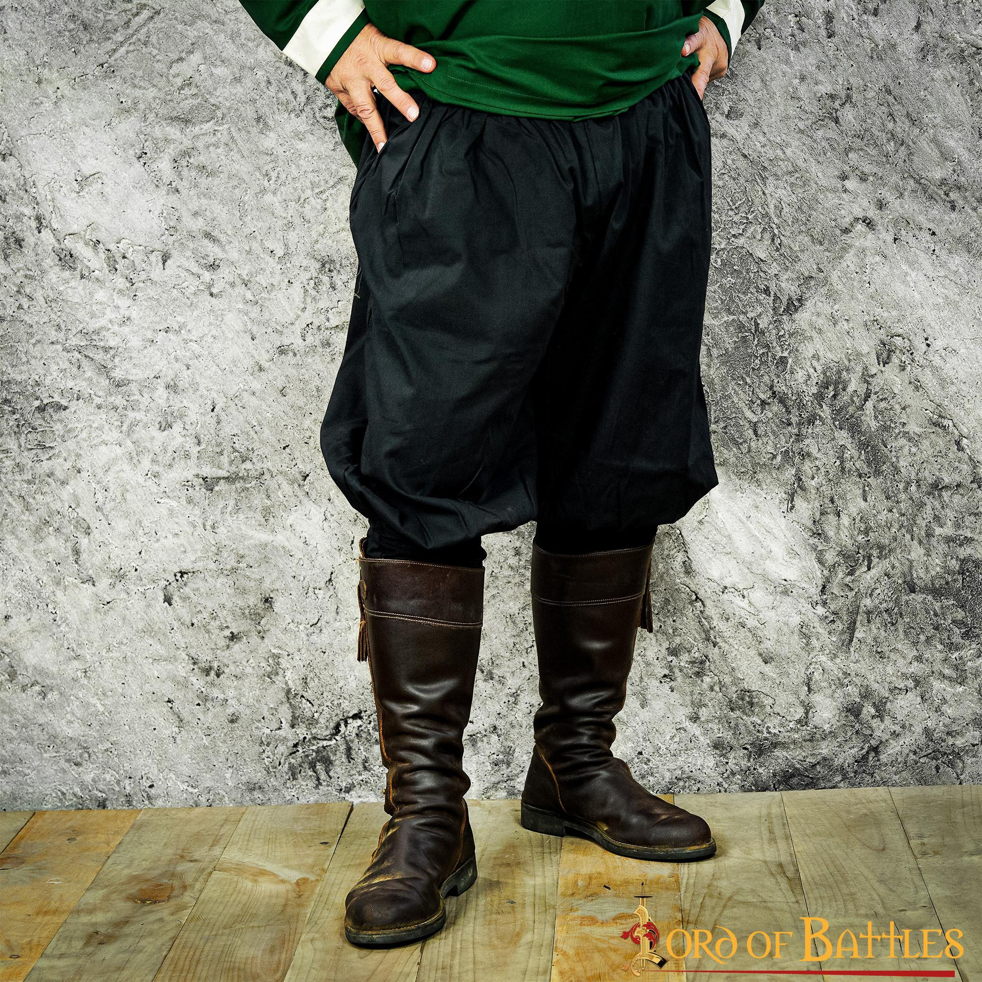 Pantaloni larghi medievali, modello Almogávar - Nero