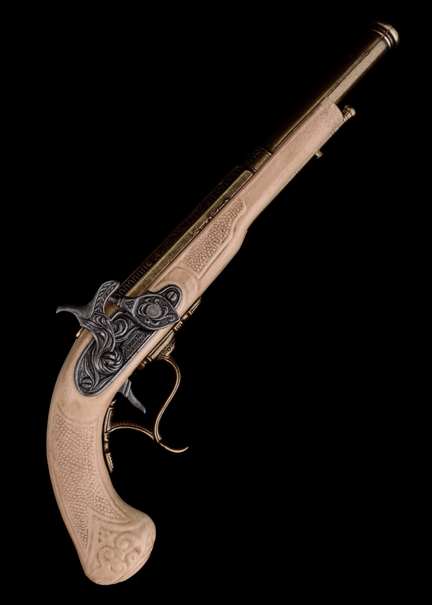 Pistola da duello decorativa a pietra focaia (XVIII secolo)