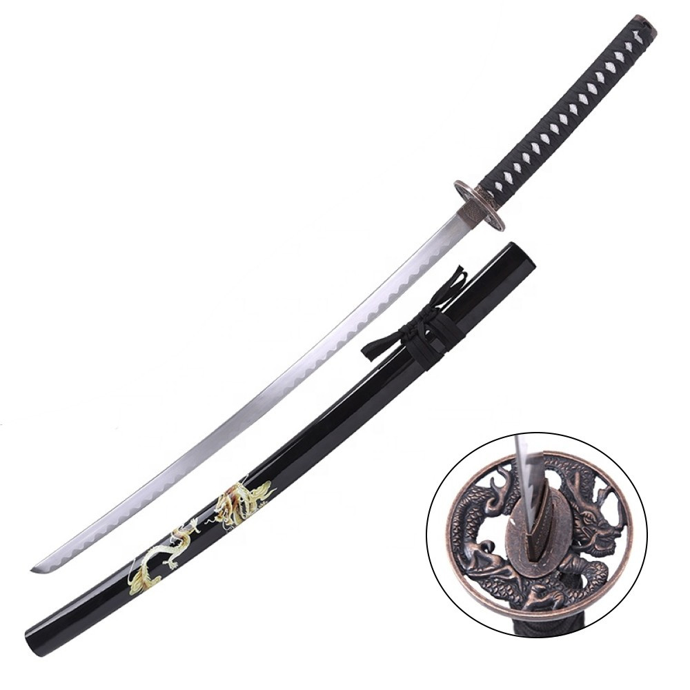 Katana ornamentale drago con fodero nero (96,5 cm.)