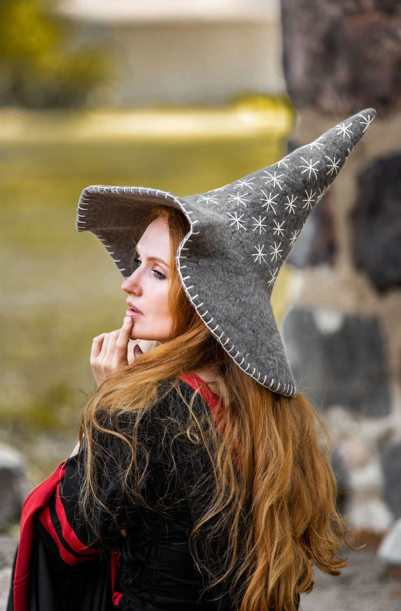 Cappello da strega modello Star, colore Grigio