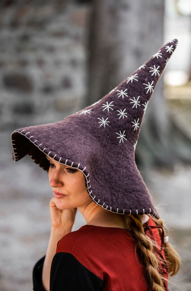 Cappello da strega modello stella, colore marrone