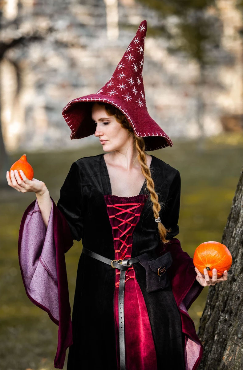 Cappello da strega modello stella, colore rosso