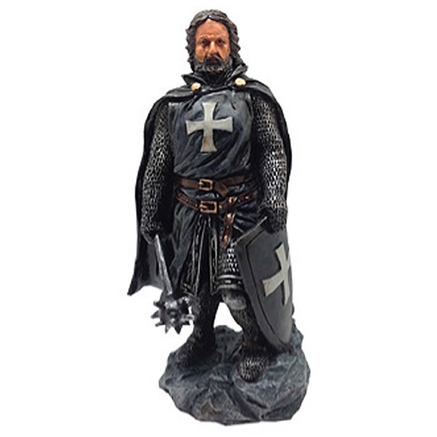 Cavaliere Templare in miniatura con mazza e scudo (22 cm.)